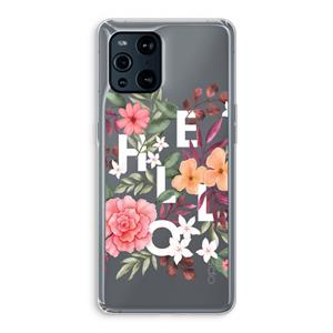 CaseCompany Hello in flowers: Oppo Find X3 Pro Transparant Hoesje