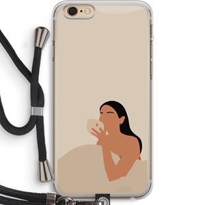 CaseCompany Fresh coffee: iPhone 6 PLUS / 6S PLUS Transparant Hoesje met koord