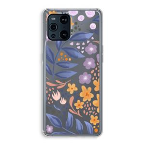 CaseCompany Flowers with blue leaves: Oppo Find X3 Pro Transparant Hoesje