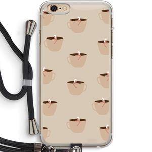 CaseCompany Morning coffee: iPhone 6 PLUS / 6S PLUS Transparant Hoesje met koord