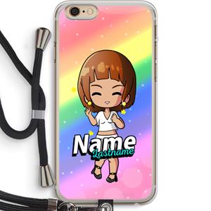 CaseCompany Chibi Maker vrouw: iPhone 6 PLUS / 6S PLUS Transparant Hoesje met koord