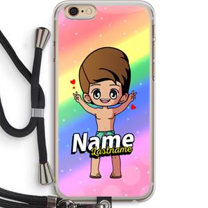 CaseCompany Chibi Maker man: iPhone 6 PLUS / 6S PLUS Transparant Hoesje met koord
