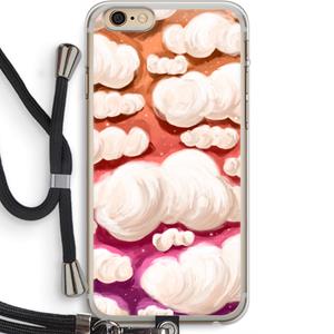 CaseCompany Katoen Wolken: iPhone 6 PLUS / 6S PLUS Transparant Hoesje met koord