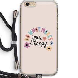 CaseCompany Happy days: iPhone 6 PLUS / 6S PLUS Transparant Hoesje met koord