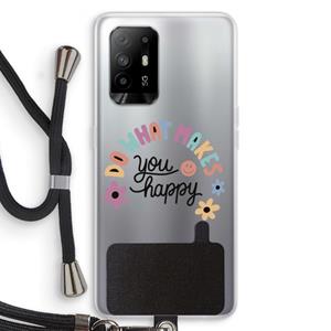 CaseCompany Happy days: Oppo A95 5G Transparant Hoesje met koord