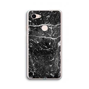 CaseCompany Zwart marmer: Google Pixel 3 XL Transparant Hoesje
