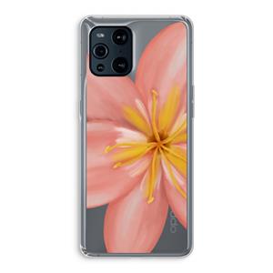 CaseCompany Pink Ellila Flower: Oppo Find X3 Transparant Hoesje
