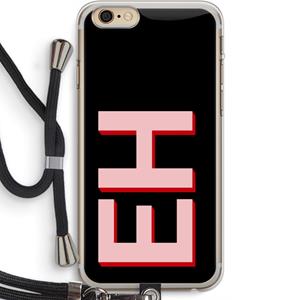 CaseCompany Monogram: iPhone 6 PLUS / 6S PLUS Transparant Hoesje met koord