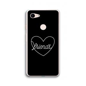 CaseCompany Friends heart black: Google Pixel 3 XL Transparant Hoesje