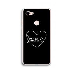 CaseCompany Friends heart black: Google Pixel 3 XL Transparant Hoesje