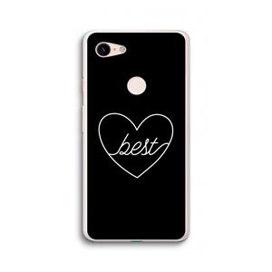 CaseCompany Best heart black: Google Pixel 3 XL Transparant Hoesje