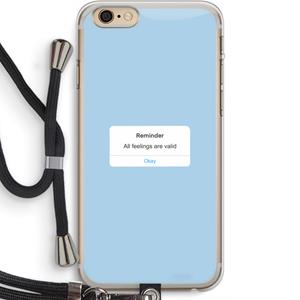 CaseCompany Reminder: iPhone 6 PLUS / 6S PLUS Transparant Hoesje met koord