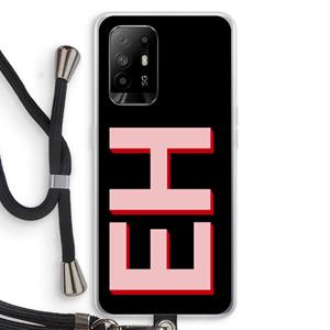 CaseCompany Monogram: Oppo A95 5G Transparant Hoesje met koord