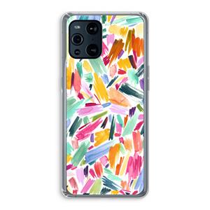 CaseCompany Watercolor Brushstrokes: Oppo Find X3 Transparant Hoesje
