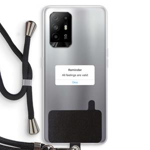 CaseCompany Reminder: Oppo A95 5G Transparant Hoesje met koord