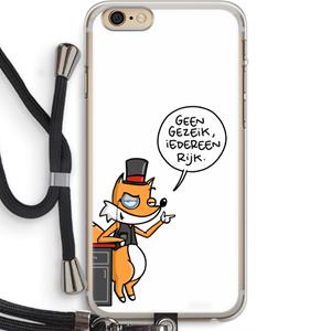 CaseCompany Geen Gezeik: iPhone 6 PLUS / 6S PLUS Transparant Hoesje met koord