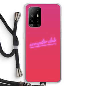 CaseCompany Vice Glow: Oppo A95 5G Transparant Hoesje met koord