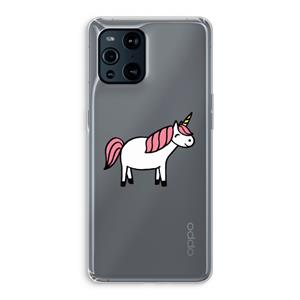 CaseCompany Eenhoorn: Oppo Find X3 Transparant Hoesje