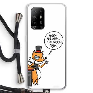 CaseCompany Geen Gezeik: Oppo A95 5G Transparant Hoesje met koord