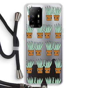 CaseCompany Sansevieria: Oppo A95 5G Transparant Hoesje met koord