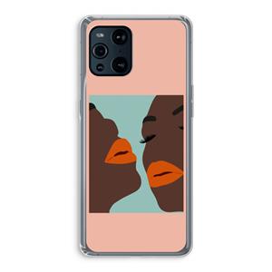 CaseCompany Orange lips: Oppo Find X3 Transparant Hoesje