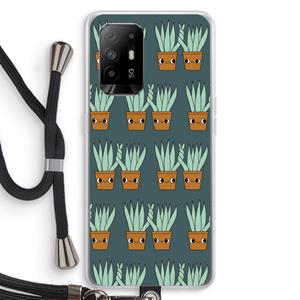 CaseCompany Sansevieria: Oppo A95 5G Transparant Hoesje met koord