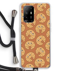 CaseCompany Croissant: Oppo A95 5G Transparant Hoesje met koord