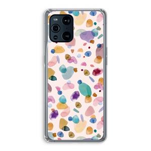 CaseCompany Terrazzo Memphis Pink: Oppo Find X3 Transparant Hoesje