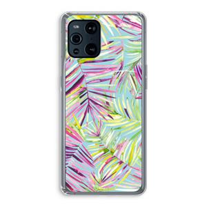 CaseCompany Tropical Palms Blue: Oppo Find X3 Transparant Hoesje