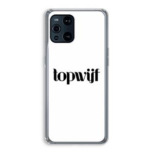 CaseCompany Topwijf Wit: Oppo Find X3 Transparant Hoesje