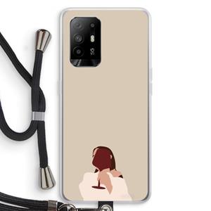 CaseCompany I drink wine: Oppo A95 5G Transparant Hoesje met koord