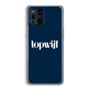 CaseCompany Topwijf Navy: Oppo Find X3 Transparant Hoesje