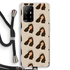 CaseCompany Bonjour mon amour: Oppo A95 5G Transparant Hoesje met koord