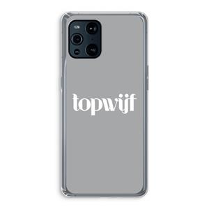 CaseCompany Topwijf Grijs Wit: Oppo Find X3 Transparant Hoesje