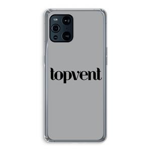CaseCompany Topvent Grijs Zwart: Oppo Find X3 Transparant Hoesje