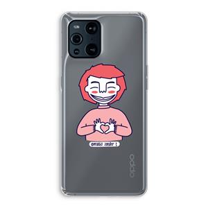 CaseCompany Hartje: Oppo Find X3 Transparant Hoesje