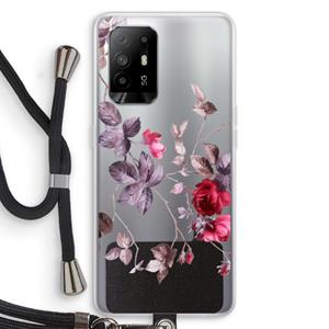 CaseCompany Mooie bloemen: Oppo A95 5G Transparant Hoesje met koord