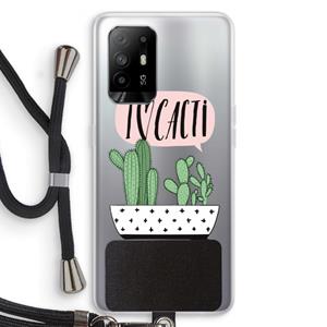 CaseCompany I love cacti: Oppo A95 5G Transparant Hoesje met koord