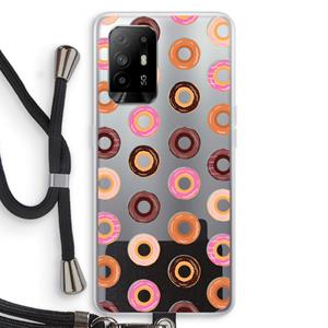 CaseCompany Donuts: Oppo A95 5G Transparant Hoesje met koord