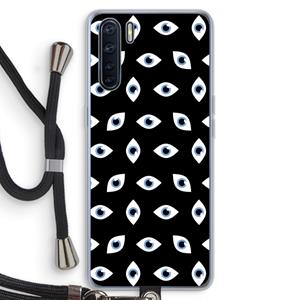 CaseCompany Eyes pattern: Oppo A91 Transparant Hoesje met koord
