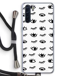CaseCompany Eye pattern #2: Oppo A91 Transparant Hoesje met koord