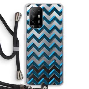 CaseCompany Onderbroken lijn: Oppo A95 5G Transparant Hoesje met koord