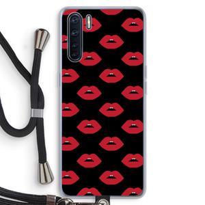 CaseCompany Lips: Oppo A91 Transparant Hoesje met koord