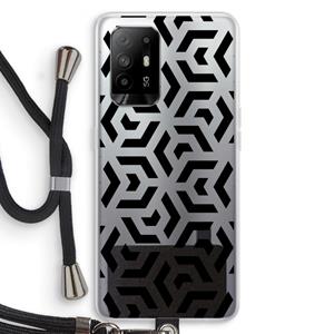 CaseCompany Crazy pattern: Oppo A95 5G Transparant Hoesje met koord