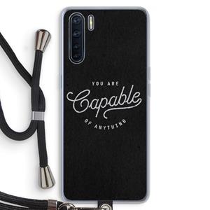 CaseCompany Capable: Oppo A91 Transparant Hoesje met koord