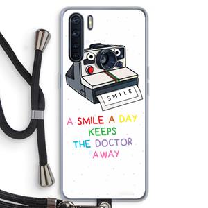 CaseCompany Smile: Oppo A91 Transparant Hoesje met koord