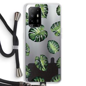 CaseCompany Tropische bladeren: Oppo A95 5G Transparant Hoesje met koord