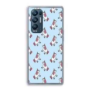 CaseCompany Eenhoorns overal: Oppo Find X3 Neo Transparant Hoesje