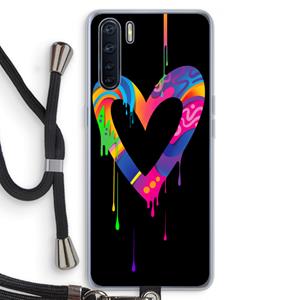CaseCompany Melts My Heart: Oppo A91 Transparant Hoesje met koord