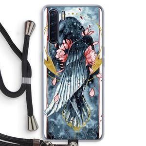 CaseCompany Golden Raven: Oppo A91 Transparant Hoesje met koord